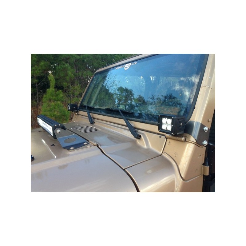 UCF Jeep TJ Windshield Mounting Brackets for 3" LED Cubes