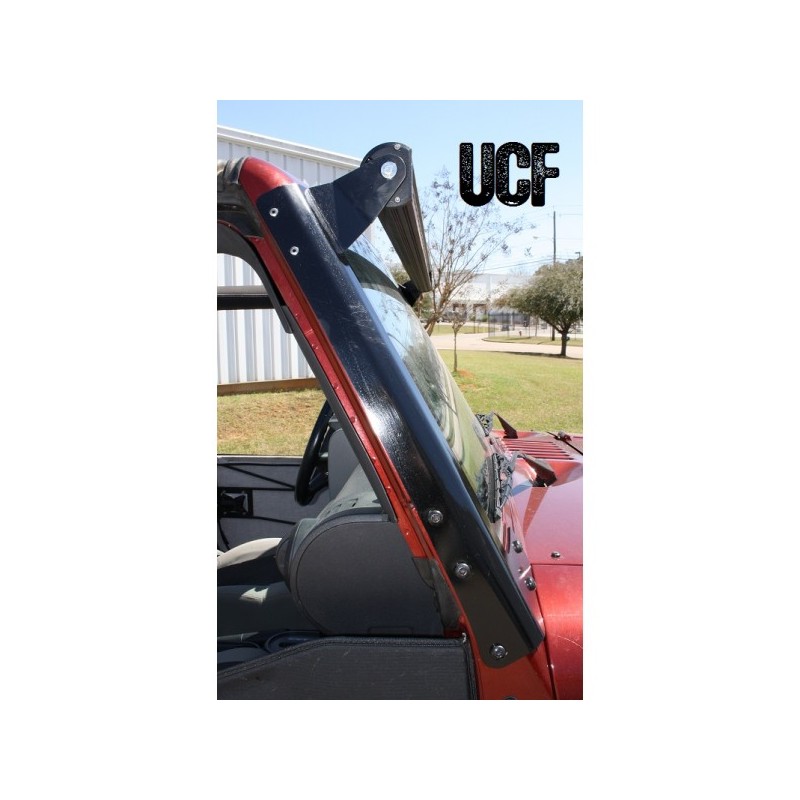 UCF JK Steel Windshield Guards 50" LED LightBar Mounts
